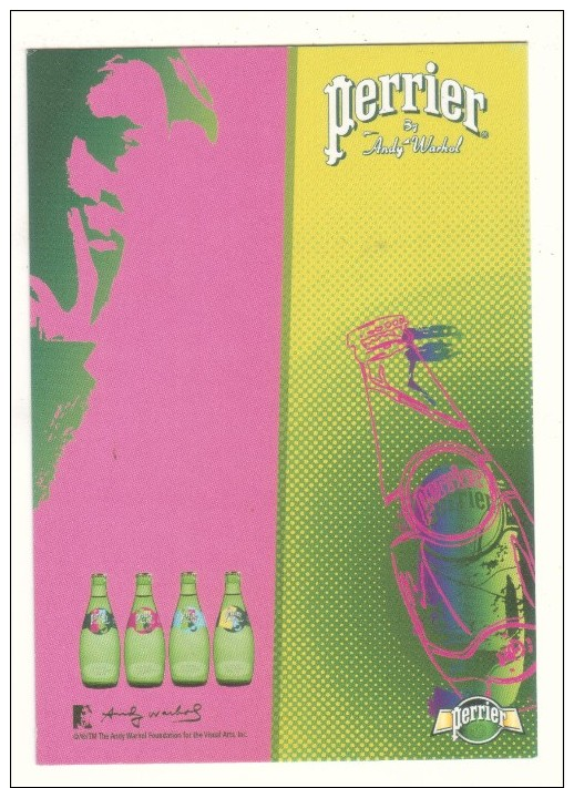 Advertisement Postcard PERRIER By Andy WARHOL Arts Illustrated SINGAPORE PROMOCARD - Publicité