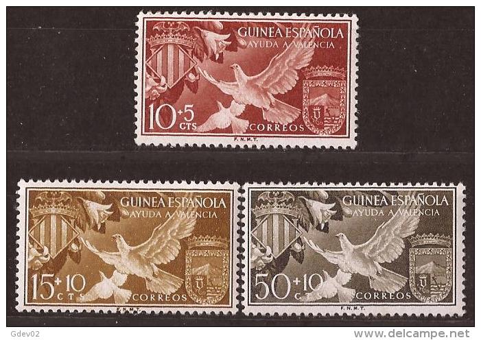 GUI373-L4162TESS.Guinee GUINEA ESPAÑOLA.AYUDA A VALENCIA.Escudo De Valencia Y Sta Isabel.1958.(Ed 373/5**) - Sellos