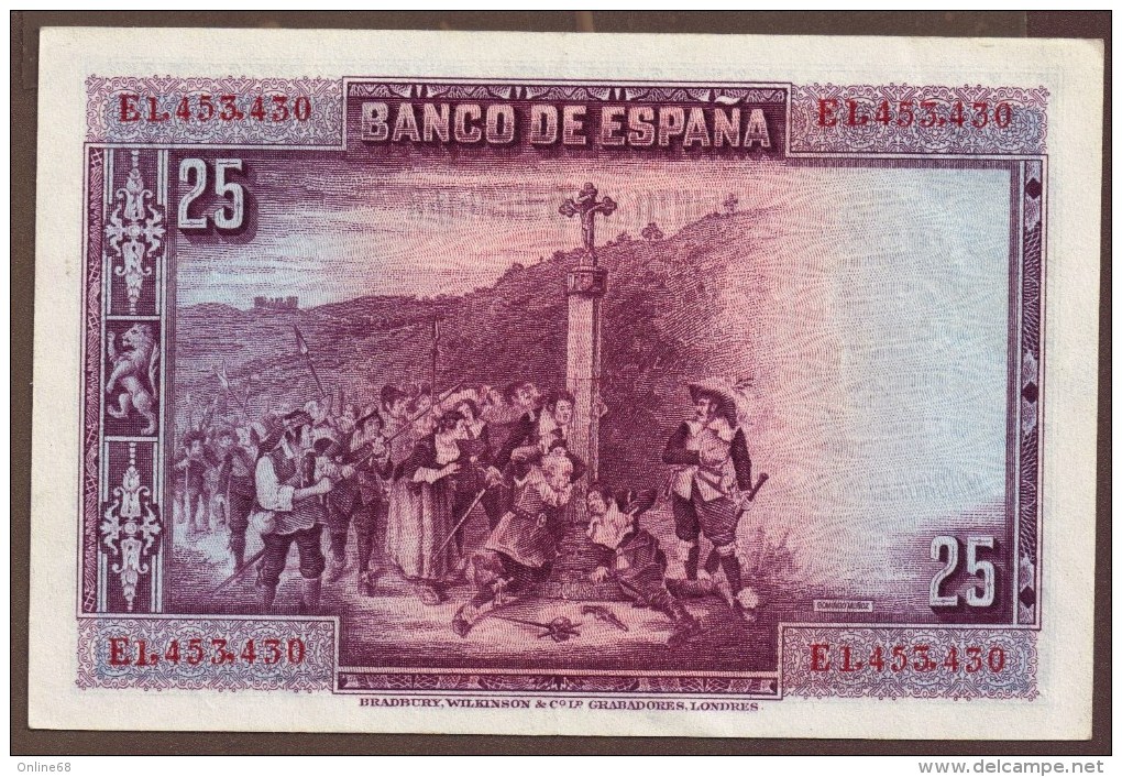 ESPANA 25 Pesetas 15.08.1928  SERIE E - 1-2-5-25 Pesetas