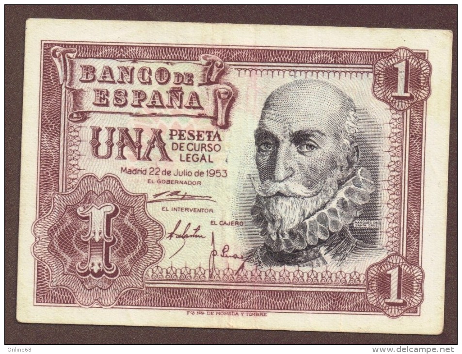 ESPANA 1 Pesetas 22.07.1953  SERIE 1G - 1-2 Peseten