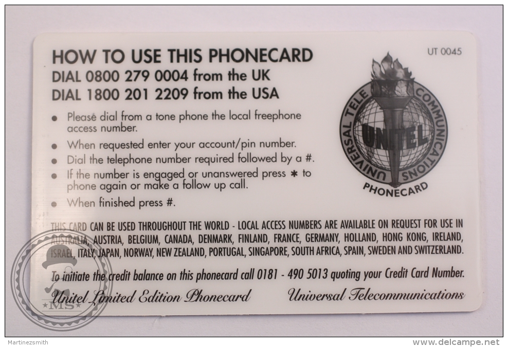 Unitel Limited Edition Prepaid Phone Card - Train/ Railway  Engine/ Locomotive - American Railways: Golden Arrow - Trains