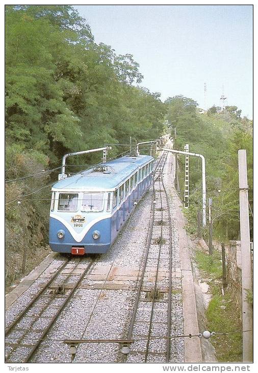 Nº123 POSTAL DE ESPAÑA DE EL FUNICULAR DEL TIBIDABO (TREN-TRAIN-ZUG) AMICS DEL FERROCARRIL - Tranvía