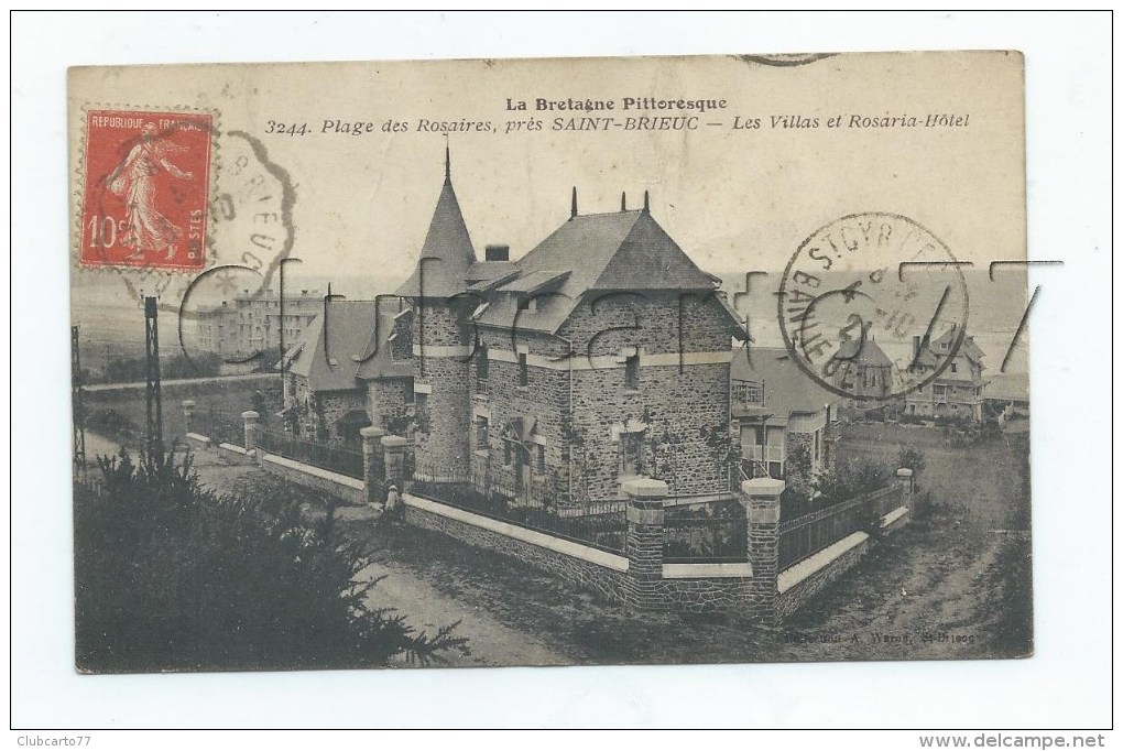 Plérin (22) : La Villa Et L'Hôtel Rosaria Plage Des Rosaires En 1921 PF. - Plérin / Saint-Laurent-de-la-Mer