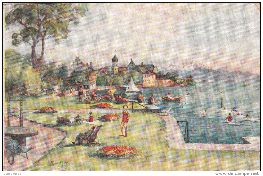 ILLUSTRATION FRANZ LÖFFLER / BADESTRAND - HOTEL KRONE - Löffler