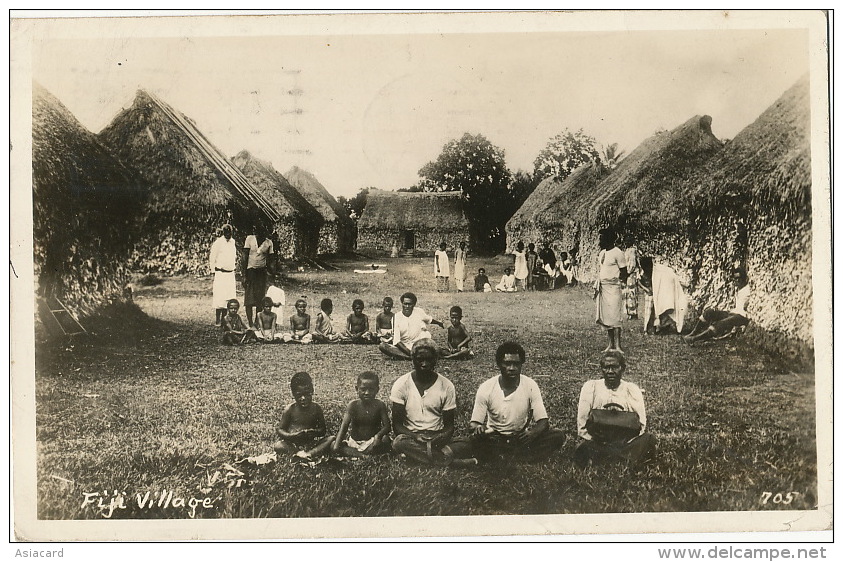 Fiji  Village Real Photo No 705 Kids P. Used Honolulu Hawaii 1937 - Figi