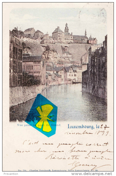 LUXEMBOURG - Vue Prise Du Pont Du Grund - Carte Circulée En 1899 Et Colorée - Rodange