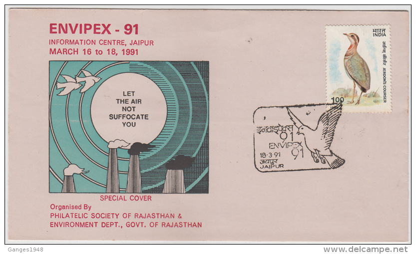 India 1991  Industrial Smoke  Bird Cancellation  Let The Air Not Suffocate You Cover  # 81878  Inde Indien - Umweltverschmutzung