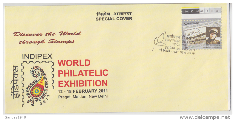 India 2011  Environment Day Cancellation  World Philatelic Exhibition Cover  # 81817  Inde Indien - Inquinamento