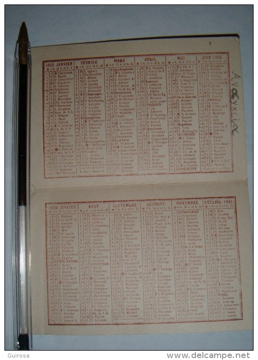 Calendrier 1925 De L’Institut Dentaire De Clichy - Tamaño Pequeño : 1921-40