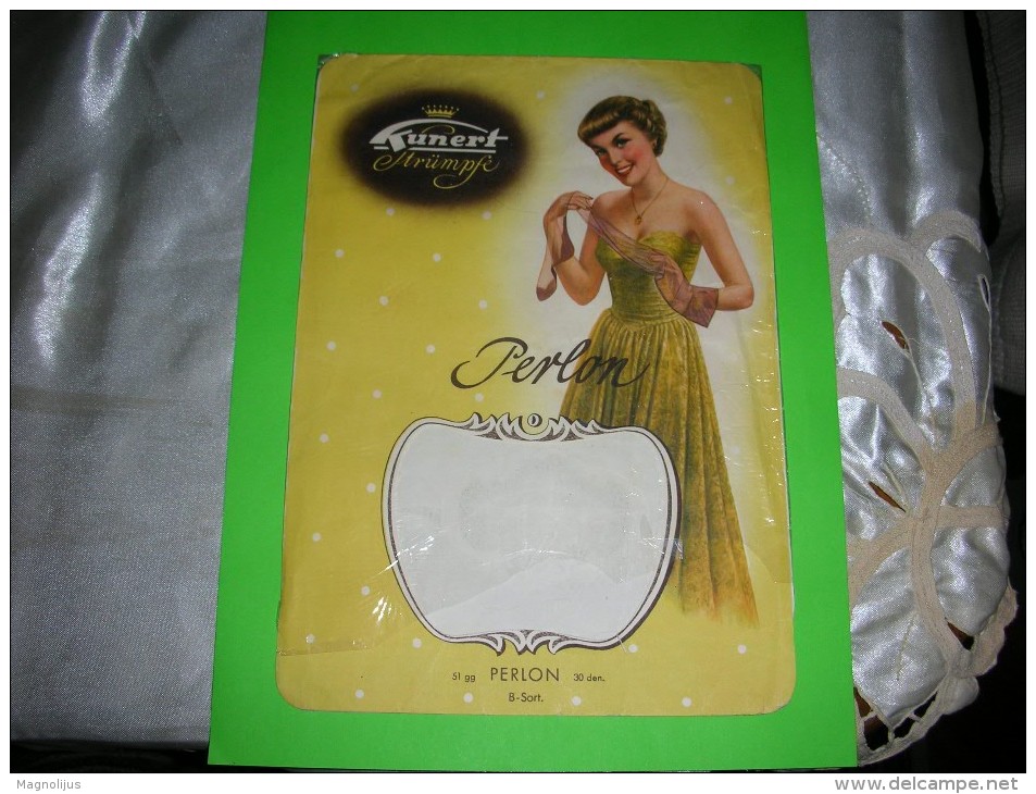 Women Stocking Packaging,Kunert Strumpfe,perlon,ambalage Advertising Sheet,reklame,vintage - Bas