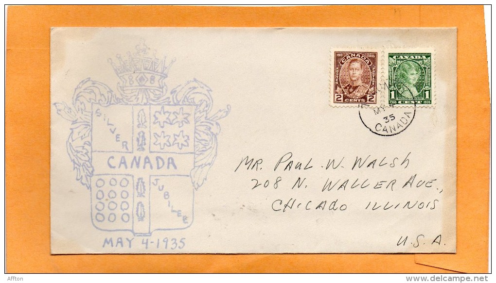 Canada 1935 FDC Mailed To USA - ....-1951