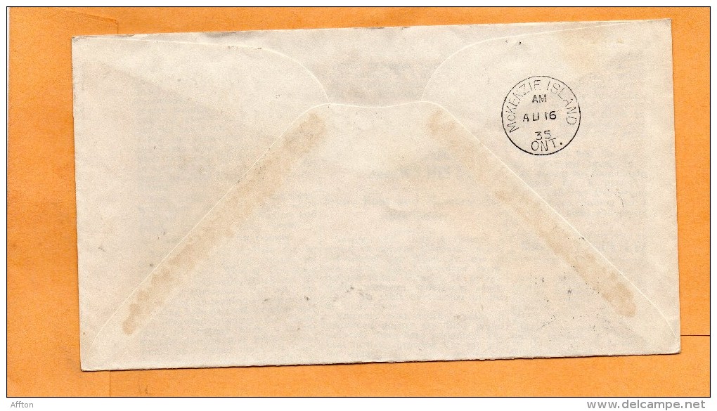 Cole To Mckenzie Island Canada 1935 Air Mail Cover Mailed - Premiers Vols