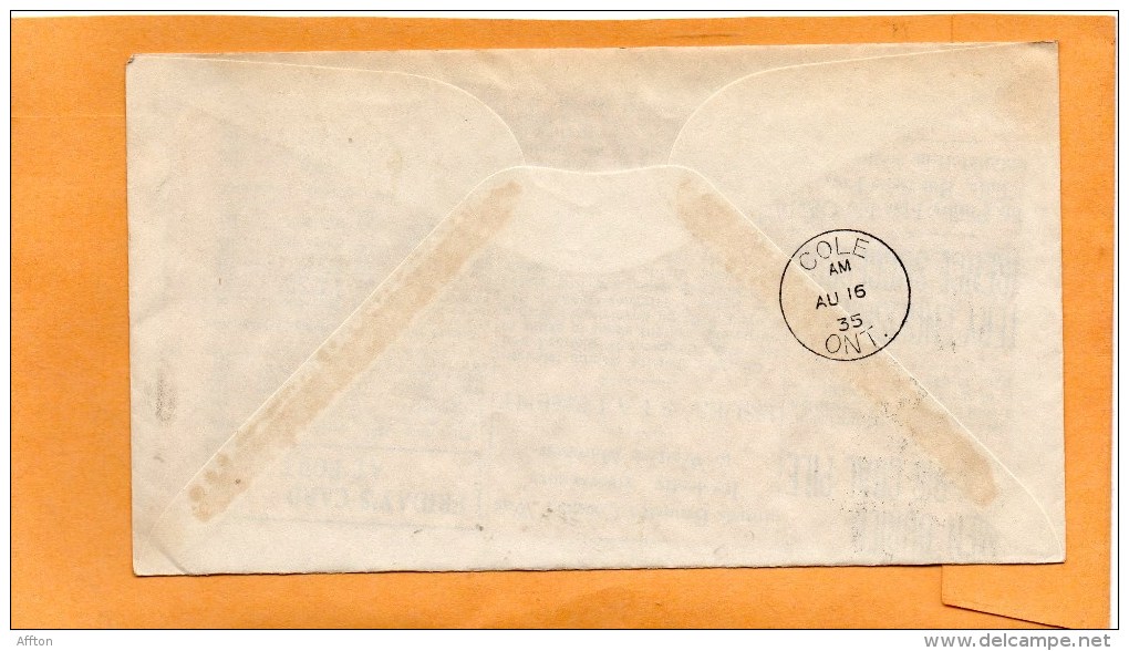 Kenora To Cole Canada 1935 Air Mail Cover Mailed - Premiers Vols
