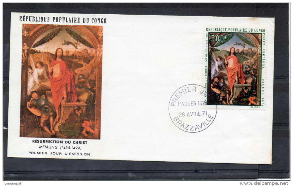 CONGO : Peinture "Résurrection Du Chri"  Par Memling  - Art  - Tableaux Religieux - Pâques - Enveloppe 1er Jour - - FDC