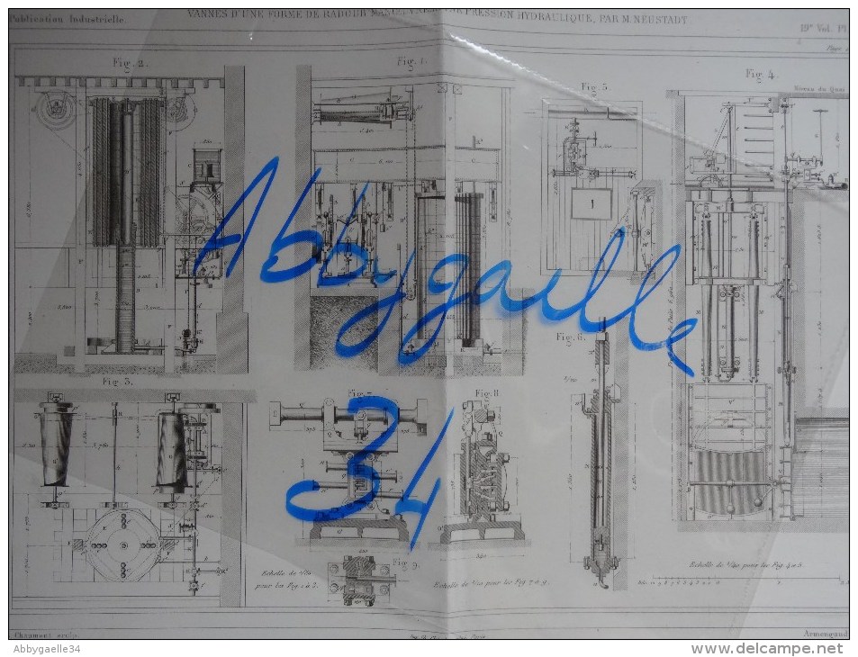 VANNES D'UNE FORME DE RADOUB MANOEUVREES PAR PRESSION HYDRAULIQUE, PAR M. NEUSTADT Publication Industrielle - Maschinen