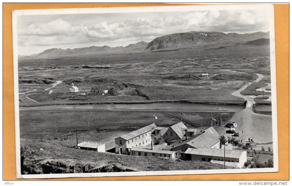 Thingvellir Iceland Old Real Photo Postcard - IJsland