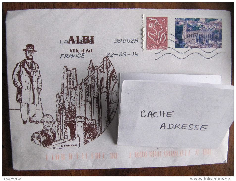 943 Albi Cathédrale Toulouse Lautrec Timbre Personnalisé 0,82 Marianne Lamouche - Collectors