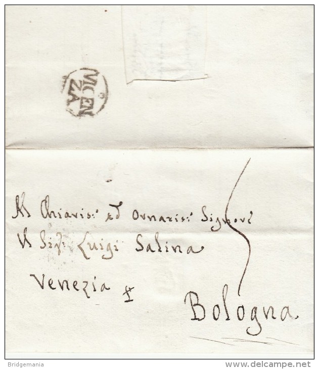 DC47 PREFILATELICA REPUBBLICA VENEZIA 1785 Vicenza X Bologna ESTERO RARA!! - 1. ...-1850 Vorphilatelie