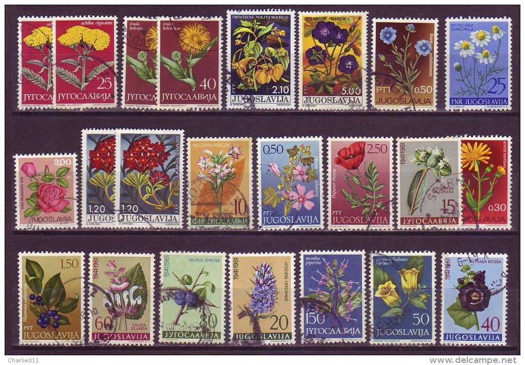 FLOWERS-LOT-YUGOSLAVIA - Used Stamps