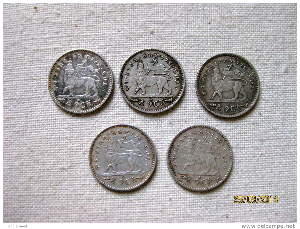 Lot De 5 Gersh 1895 EE - Ethiopië