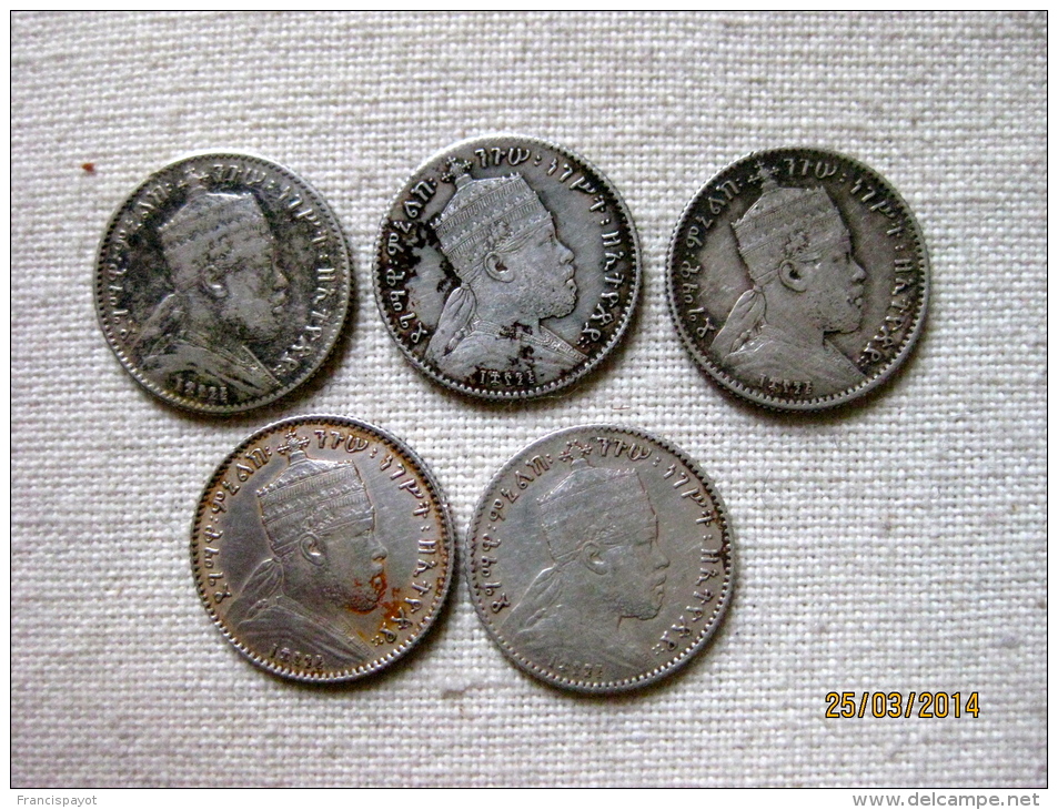 Lot De 5 Gersh 1895 EE - Ethiopia