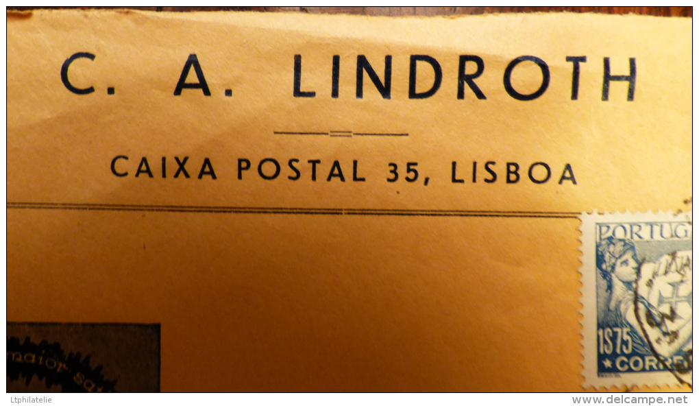 LETTRE (x Scans)  LSC  PORTUGAL   LINDROTH  C.A  LISBOA   SIEVERT  AUTENTICO MACARICO   POUR STOCKHOLM 1939 - Lettres & Documents