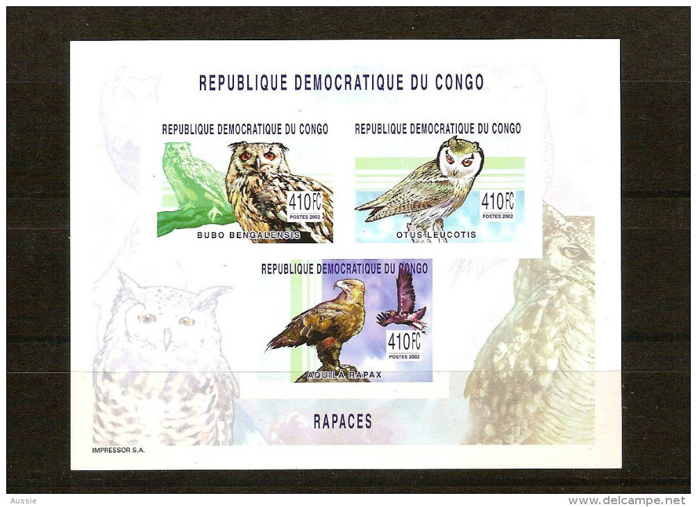 Congo 2003 OBCn° Bloc 260 Non Dentélé Ongetand Cote 40 Euro Faune Oiseaux Vogels Birds - Nuevos