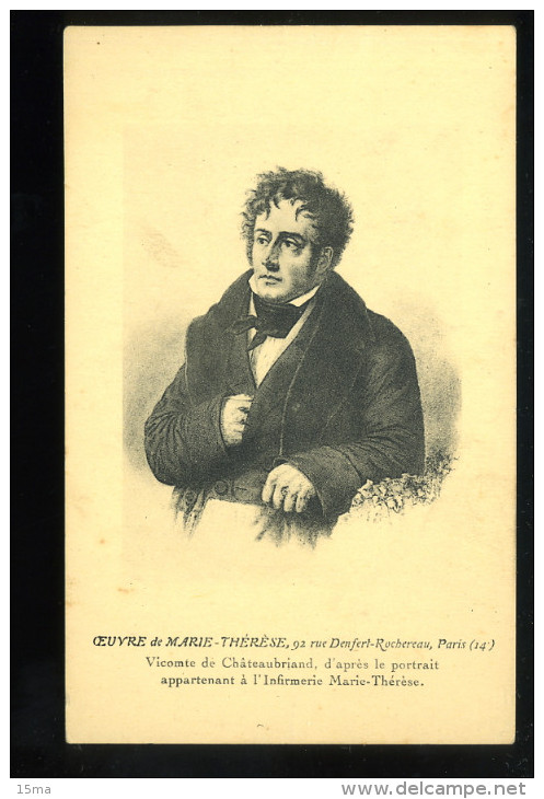 Paris 14e Oeuvre De Marie Thérèse Rue Denfert Rochereau Vicomte De Chateaubriand D'après Le Portrait Appartenat à L'infi - Arrondissement: 14