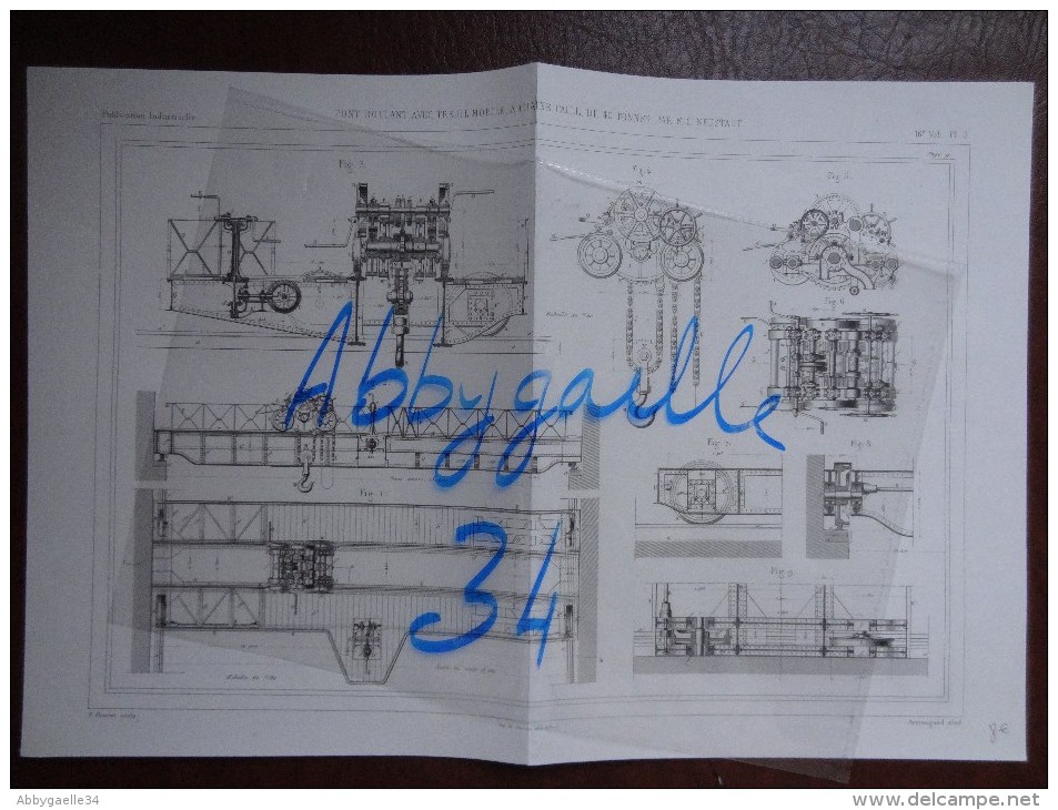 PONT ROULANT AVEC TREUIL, A CHAINE GALLE, DE 40 TONNES, PAR M. C. NEUSTADT Publication Industrielle - Tools