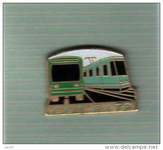 Pin´s  Train, SNCF  Avec  Le  Syndicat  C G T  De  La  RATP - TGV