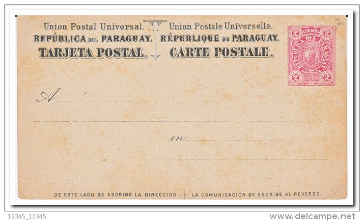 Paraguay 2 Centavos Postcard - Paraguay