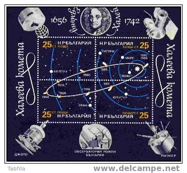 BULGARIA \ BULGARIE - 1986 - Passage De La Comete De Halley - Bl.dent.** - Astronomie