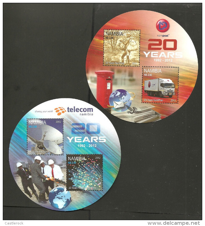 O)2011 NAMIBIA-AFRICA, TELECOM-NAMPOST, 20 YEARS, CAR, TRANSMITTING ANTENNA, FIRST MAIL SERVICE, SOUVENIR - Namibia (1990- ...)