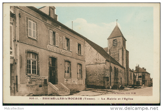 89 EGRISELLES LE BOCAGE / La Mairie Et L'Eglise / CARTE COULEUR - Egriselles Le Bocage