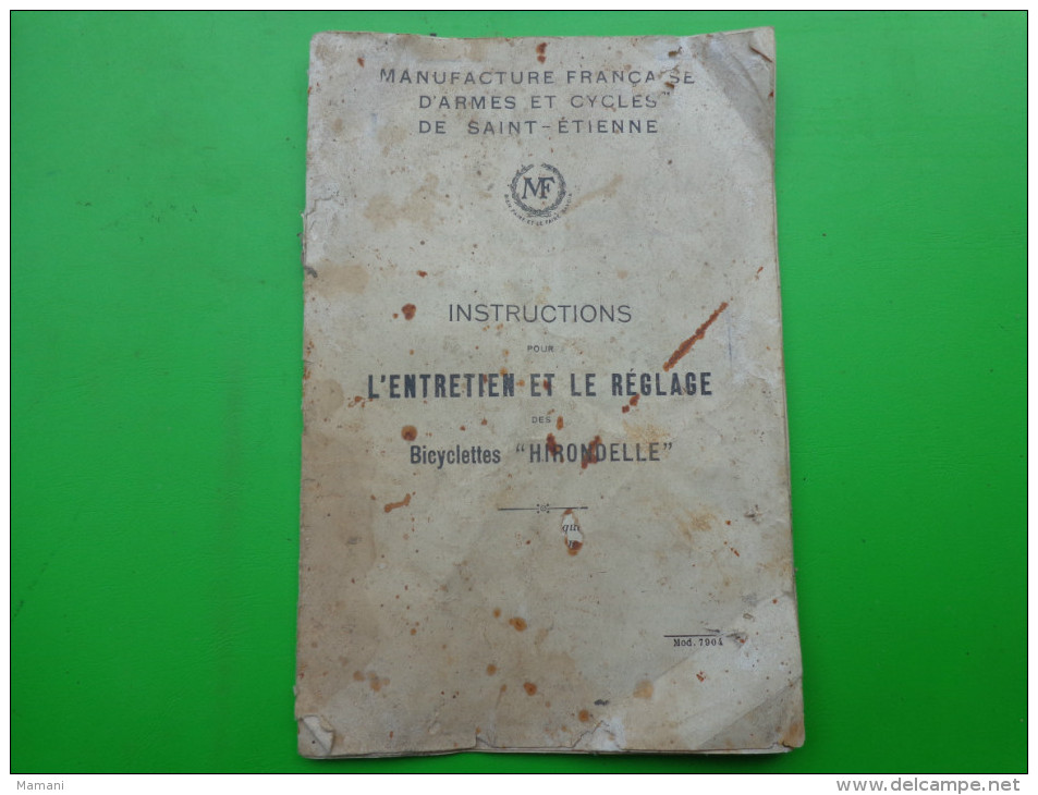 Instructions Entretien Et Reglage Des Bicyclettes.-HIRONDELLE- - Non Classificati