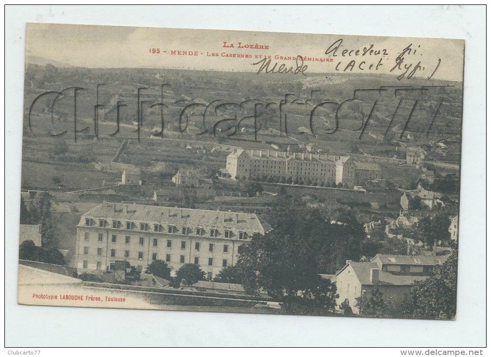 Mende (48) : Vue Générale Sur Le Quartier Des Casernes Et Du Grand Séminaire En 1915 PF - Mende