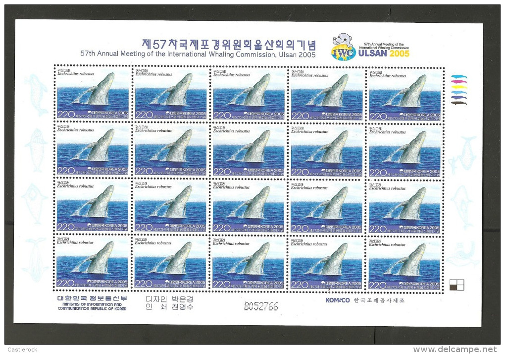 O) 2005 KOREA, WHALE,57TH ANNUAL MEETING OF THE COMMISSION, BLOCK MNH - Corée (...-1945)