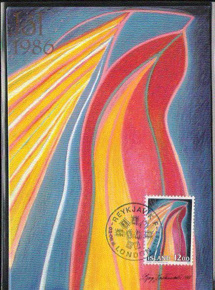 ISLANDE CARTE MAXIMUM NUM YVERT  615 NOEL ABSTRACTION SYMBOLIQUE - Maximumkarten