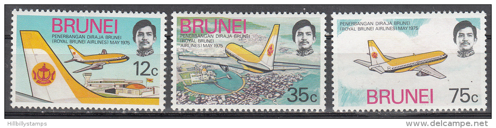 Brunei.   Scott No. 222-24    Mnh     Year  1975 - Brunei (1984-...)