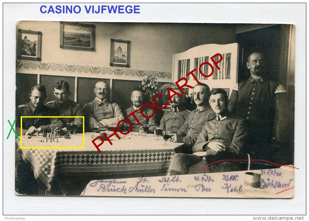 VIJFWEGE-School-Bahnhof-Casino-13x Cartes Photos Allemandes-GUERRE 14-18-1WK-BELGIEN-Flandern-