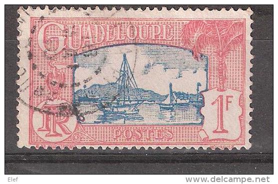 Guadeloupe, 1928, Yvert N° 114, 1 F Rose Et Bleu, Obl Centrale, TB - Oblitérés