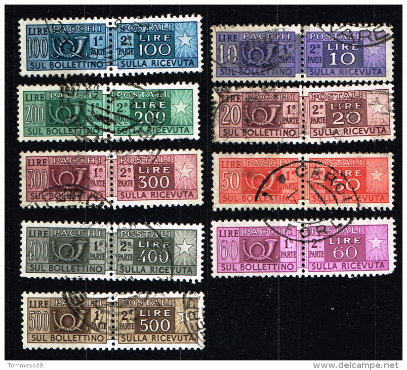 ITALIA - REPUBBLICA  -   PACCHI Sass 85-6,89-91,94,96-8  -  USATI - Paketmarken