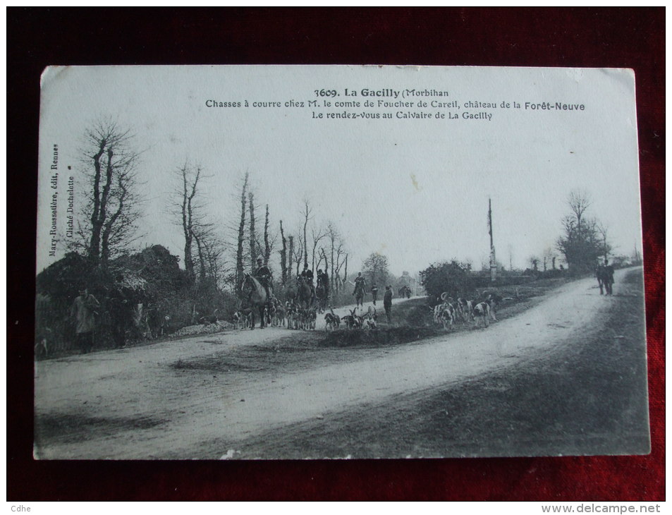 STPAT - 56 -  LA GACILLY - CHASSES A COURRE CHEZ M. LE COMTE DE FOUCHER  DE CAREIL CHATEAU DE LA FORET NEUVE - La Gacilly