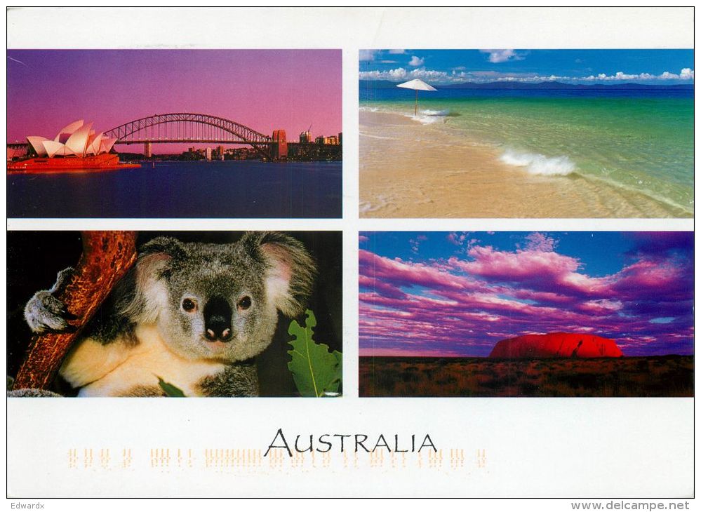 Multiview, Australia Postcard Used Posted To UK 2005 Stamp - Autres & Non Classés