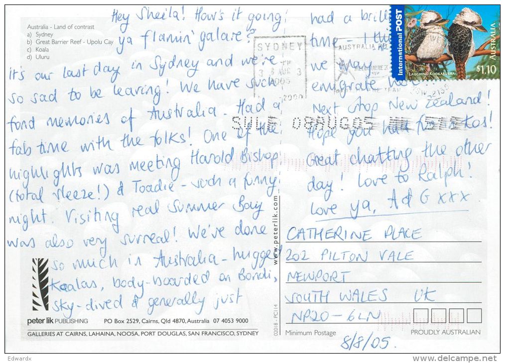 Multiview, Australia Postcard Used Posted To UK 2005 Stamp - Autres & Non Classés