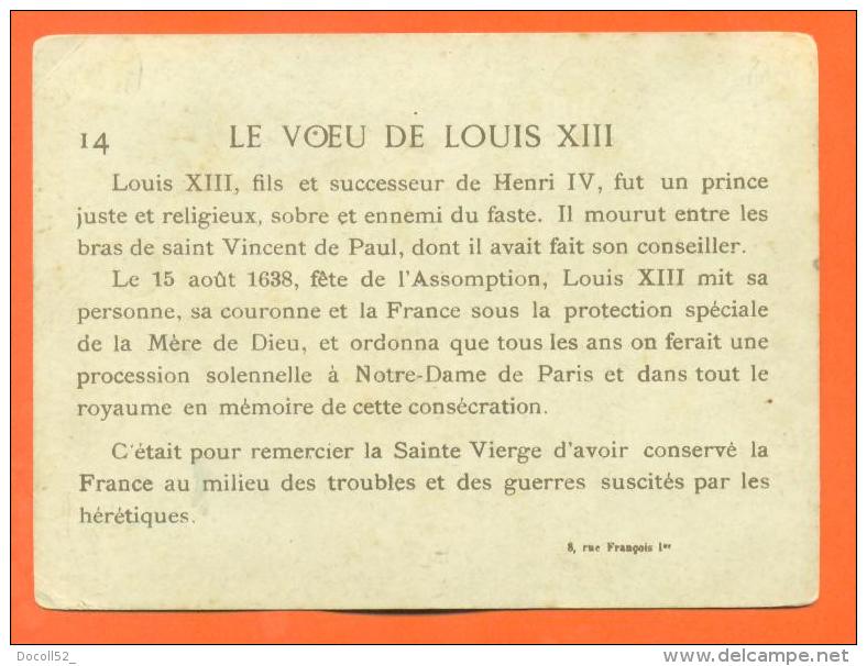 Chromo   "  Le Voeu De Louis XIII  " 2 Scans - Artis Historia