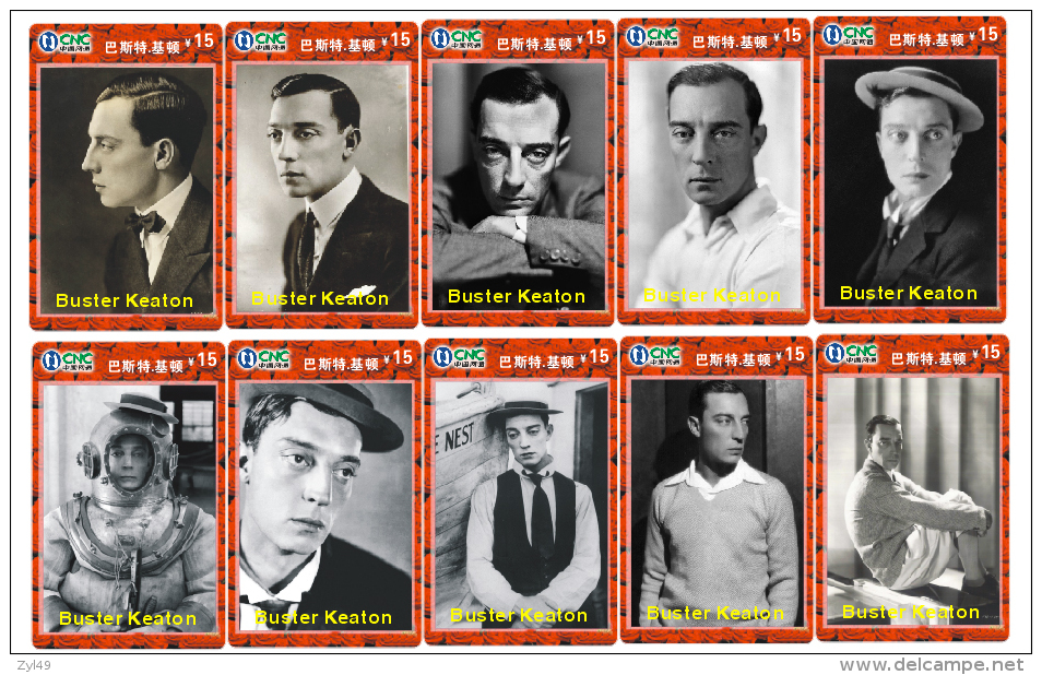 M03960 China Phone Cards Buster Keaton 70pcs - Cinema