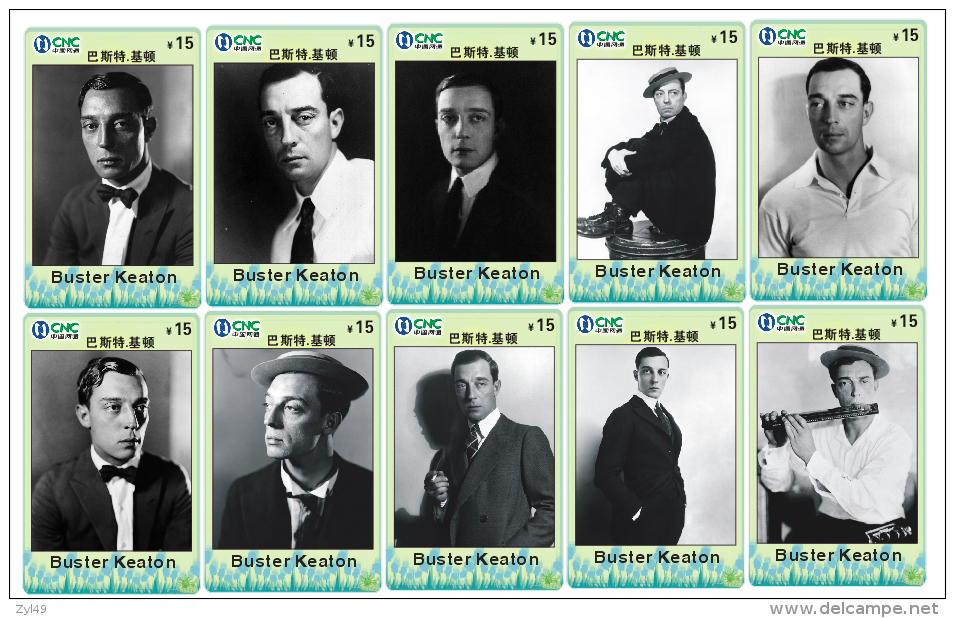 M03960 China Phone Cards Buster Keaton 70pcs - Cinema