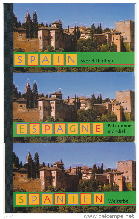 United Nations 1999-2000. Spanien World Heritage, Set Of 3 Prestige Booklets (NT, G, V), MNH (**) - Gemeinschaftsausgaben New York/Genf/Wien