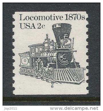 USA 1982 Scott # 1897A. Transportation Issue: Locomotive 1870s, With P#6, MNH (**) - Roulettes (Numéros De Planches)